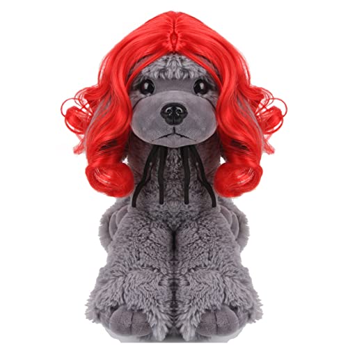 Peluca roja divertida para perro SEIS