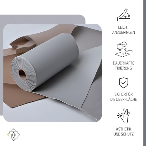 TAPHICEROS Leder Reparatur Set | Schwarz 50cm x 140cm | Meterware Kunstleder Selbstklebend Lederreparatur Lederflicken Set Hochwertiges Lederflickenset für Autositz Sofa Möbel Bürostuhl