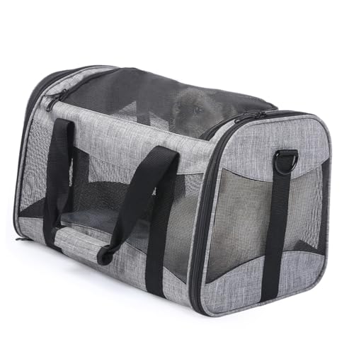 Toddmomy Foldable Breathable Pet Carrier Bag Portable Grey Cat Travel Storage Pouch for for Camping and Sightseeing
