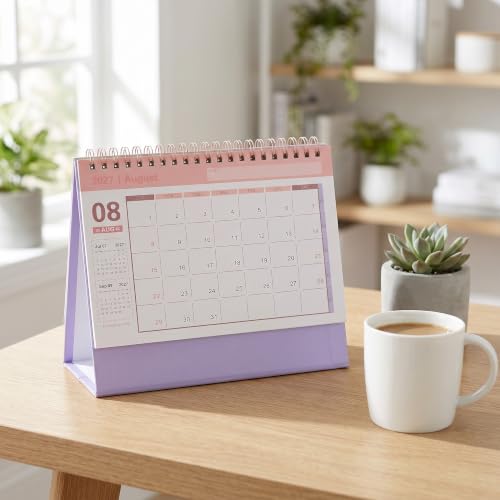 VANZACK Calendrier de Bureau 2027, Agenda Mensuel à Feuillets Rabattables, Calendrier Scolaire pour La Maison, L'école Et Le Bureau – vue 4