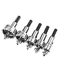 Flintronic Set di seghe a tazza HSS，HSS Sega a Tazza in Acciaio Ad Alta Velocità，Seghe a Tazza Metallo HSS per Acciaio Cobalto/Set di 5 frese 16+18,5+20+25+30 mm per Lega Cobalto…