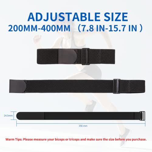MOOFIT RA1 Heart Rate Monitor Replacement Armband Strap 24.5mm, Arm Belt Replacement Adjustable up to 400mm, Black, Compatible with Scosche, Polar, Wahoo, COOSPO, CATEYE, XOSS by moofit - Used condition - Image 2