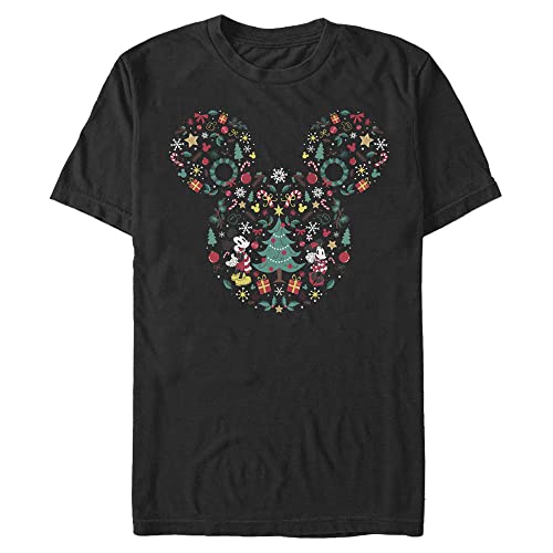 T-shirt Disney Icon Ear Fill pour homme en coton noir col rond