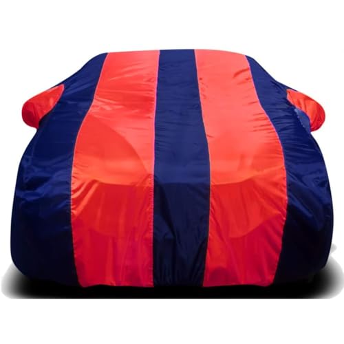Image of RSP AARVIK Waterproof Car Body Cover Compatible with Mirror for Maruti Suzuki 800 with Long Lasting Durable Material Triple Stitched Elastic (2006-2025) Year Models (Red Stripe)