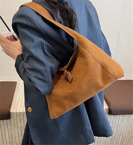 Slouchy Hobo Bag Suede Tote Bag for Women Underarm Purse Adjustable Shoulder Handbags Faux Suede Purse Top Handle Handbag3