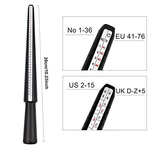 Inmarces Ring Sizer Measuring Tool 11 Pcs Ring Making Kit, Ring Mandrel, 27Pcs Circle Models, Rubber Jewelers Hammer And Polishing Tools Mandrels For Jewelry Making #TOP2