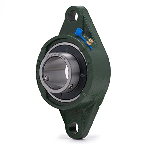 Image of XIKE 2 Pcs UCFL208 Bore 40 mm Pillow Block Flange Mounted Ball Bearings. | Solid Cast Iron Base and Self Aligning Chrome Steel Sealed Bearings