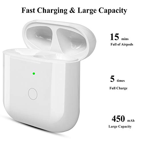 Compatible With Airpods 2&1 Charger Case Replacement, Wireless Airpods Charging Case With Bluetooth Pairing Sync Button, No Earbuds, White #TOP2