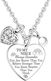 Niece Gifts Niece Necklace Niece Gifts From Auntie Niece Birthday Gift Heart Pendant Necklaces Inspirational Niece Christmas For Girl