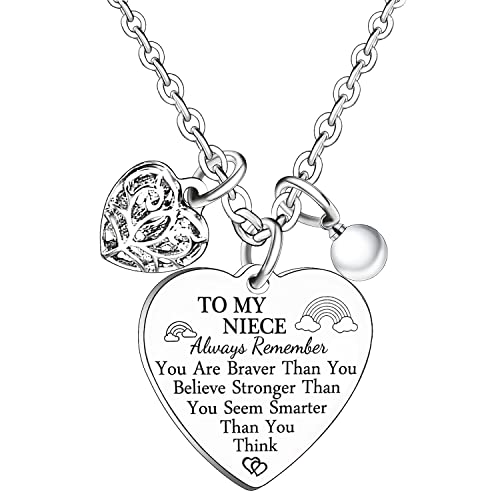Heart Pendant Necklace for Niece - Inspirational Gift from Auntie or Uncle