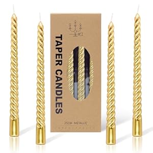 Alederways Al Spiral Spitzkerzen, 4 Stück Gold