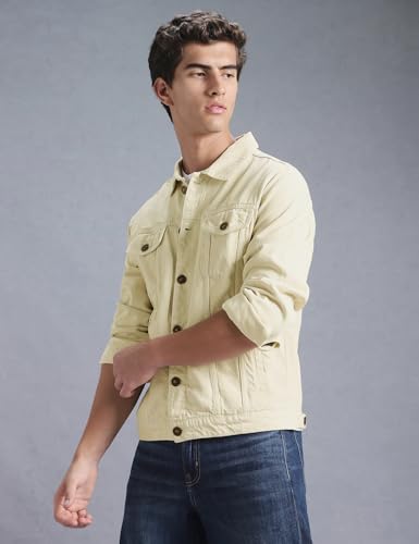 Image of INKD Men's Overdyed Cotton Denim Jacket - 100% Cotton | Double Flat Pocket | Regular Fit | Full Sleeve
