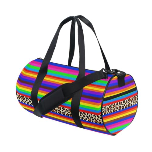 Bolsa de viaje ligera de leopardo a rayas para gimnasio y deporte unisex