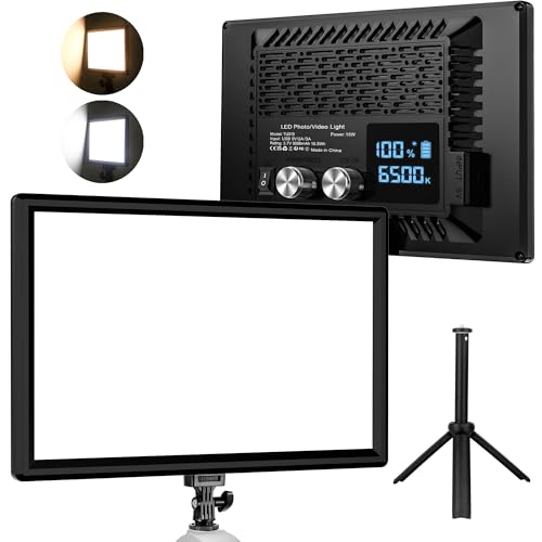 Bonvvie 9" LED Video Light, Dimmable, 5000mAh Battery, CRI 97, 3000-6500K