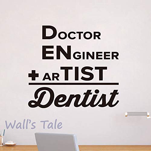 Dentiste Médecin Ingénieur Artiste Mur Art Stickers Clinique Dentiste Vinyle Autocollant Dentaire Clinique Bureau Mur Fenêtre Porte Art Décor 40x38cm DIY Cover