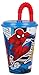 Verre Sport avec Paille et Couvercle 430 ml pour enfants en plastique sans BPA (Spiderman Superhée)