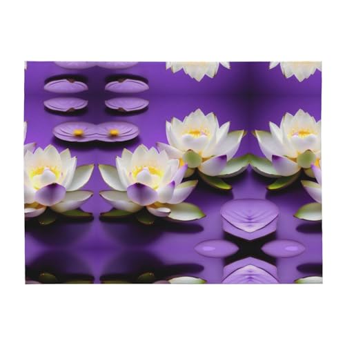 Couverture polaire fleur de lotus idée cadeau bien-être flanelle douce