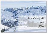 Design exclusif Sun Valley Ski Resort Aimant de réfrigérateur avec vue sur la ville de Ketchum