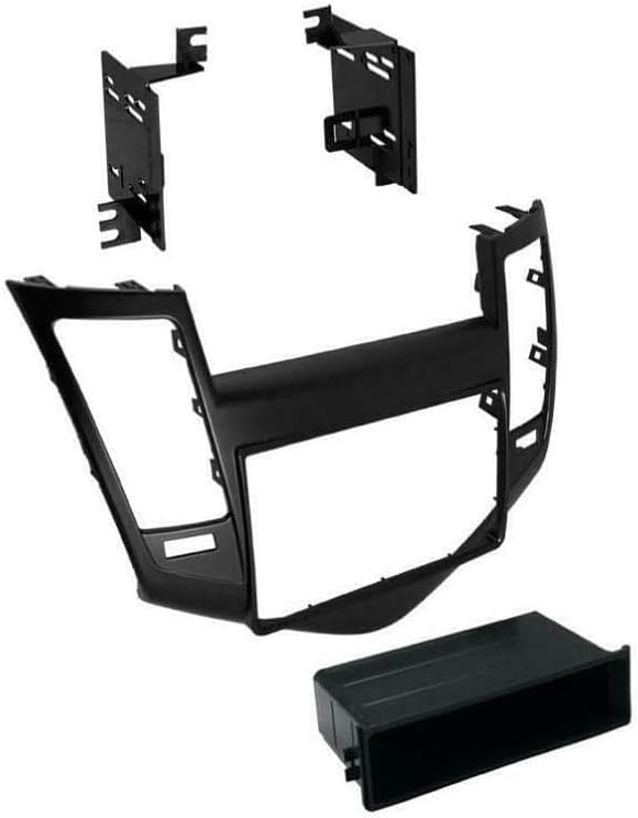 Single or Double Din Car Stereo Radio Install Dash Trim Kit -Monochromatic Display Screen Vehicles Only: Made for 2011 2012 2013 2014 2015 Chevrolet Cruze