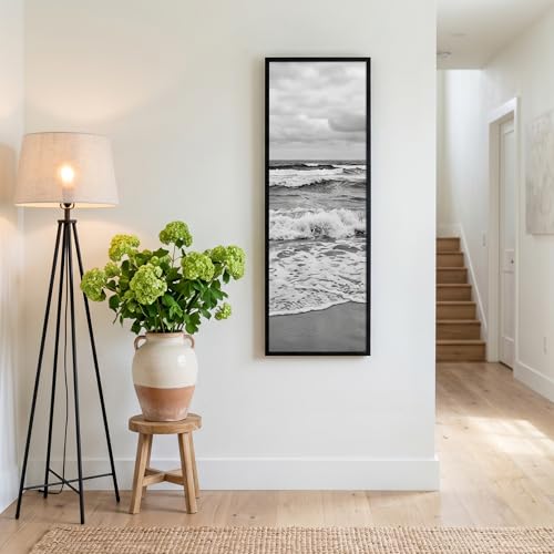 Image of Americanflat 12x36 Picture Frame with Polished Plexiglass - Streamline Collection - Thin Border Picture Frame for Wall Display - Hanging Hardware Included - Black