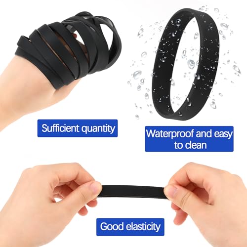 Pulseiras de borracha, 12 pulseiras de silicone, pulseiras de borracha em branco, pulseiras de borra