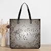 FekiLoot Music Note Wall Tote Bag Reusable PU Leather Handbag with Magnetic Buckle Large Grocery Bags Lightweight Shoulder Bag #2