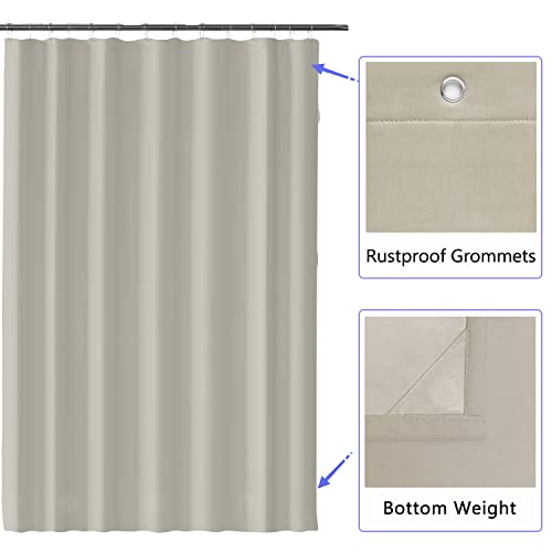 Llscl Beige Fabric Shower Curtain Liner With Bottom Counterweight, Waterproof Hotel Quality, 72 X 72 Machine Washable #TOP1
