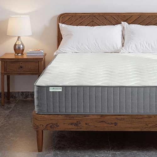 Hybrid Queen Mattress 12 Inch, Made in USA Queen Size Mattresses in a Box, Cooling Gel Memory Foam Colchones with Pocket Coils, Motion Isolation, Pressure Relief, Medium Bed Mattresses, CertiPUR-US