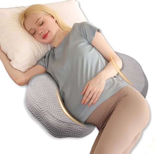 Image of Chilling Home Pregnancy Pillow - Upgraded Memory Foam Maternity Pillow for Pregnant Women - Wedge Pillows for Sleeping - Support for Back, Belly, Waist - Removable Cooling Cover