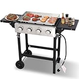 cookit 4-Burner Flat Top Gas Grill with ...