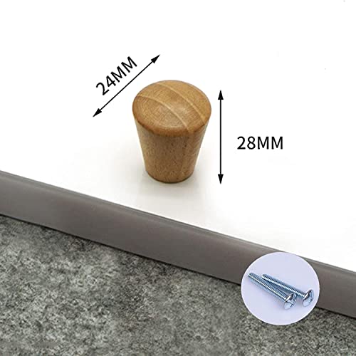 Tiradores de cajón de madera para armarios de cocina, pack de 3 pomos en D con tornillos 4