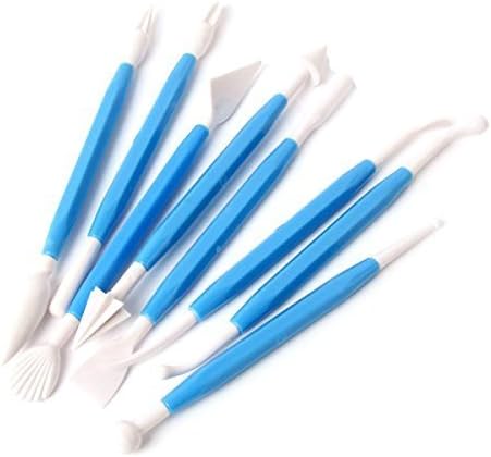 krioz Carving Modelling Sculpting Plastic Fondant Cake Flower Decorating Clay Sugarcraft -8 Double Sided Tools Set