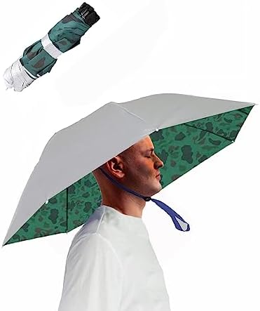 HIWIND Umbrella Hat Fishing Folding Sun Rain Hand Free Umbrella Gardening Folding Cap for Beach Fishing Golf Party Headwear(Camouflage