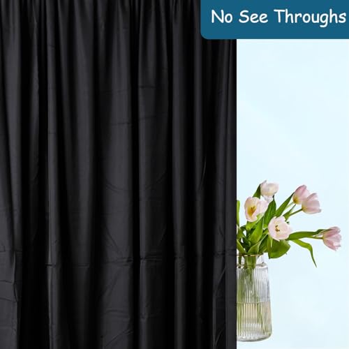 Urby Two Layers Backdrop Made with One Piece Chiffon Tulle & Polyester for Professional Extra Wide Blackout Curtains (Black, 20 x 10 ft) by Urby - Image 5