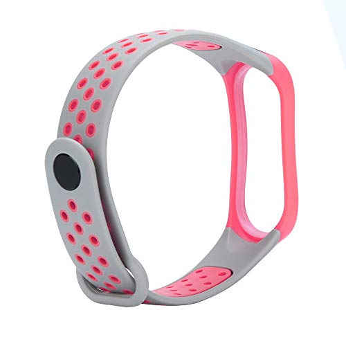 Pulseira extra trançada para XIAOMI MI BAND 3 (Cinza com Rosa)