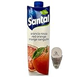 Santal Blood Orange Juice from Italy 33.8 Fl Oz (1 L) Red Orange Citrus Juice - Used in Margarita, Martini, Cordial Syrup, Cocktail Mix - Sicilian Blood Orange - Bundle with Coaster by Florence Foods
