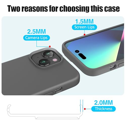 Coque silicone iPhone 15 AGVEE en caoutchouc liquide durable
