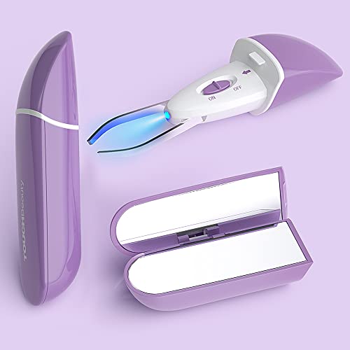 TOUCHBeauty Pince à Épiler avec Lumière Led et Miroir,Précision des Pointes Courbées,en Acier Inoxydable,pour Sourcils et Epilation Faciale AG-1059EU