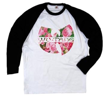 Apparel Sevendayz Men's Wu Tang Floral Long Sleeve Baseball T-Shirt WHite Black Large Book