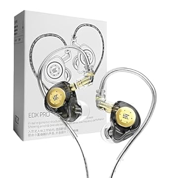 Fone De Ouvido Profissional KZ EDX Pro Intra-auricular, Driver Dinâmico Magnético Composto de 10mm, Cabo Substituível, Original - Perfeito para Cantores - AlverSun (PRETO)