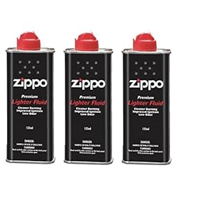 3 x GENUINE ZIPPO 125ml LIGHTER REFILL FLUID FUEL PETROL