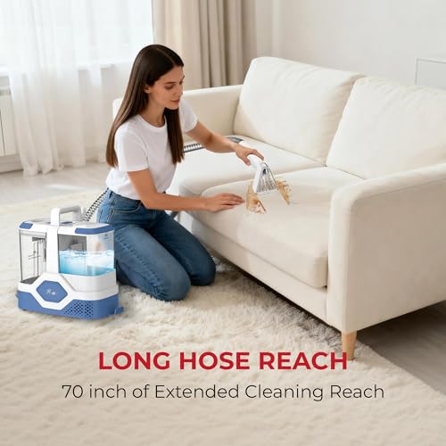 Image of Rosewill Multi-Purpose Portable Carpet and Upholstery Cleaner, Powerful Suction 18 KPa Spot Cleaner, 600W Motor, Car and Auto Detailer, Stain /Spot Remover; Versatile Use: Carpet, Sofa, Pet Hair