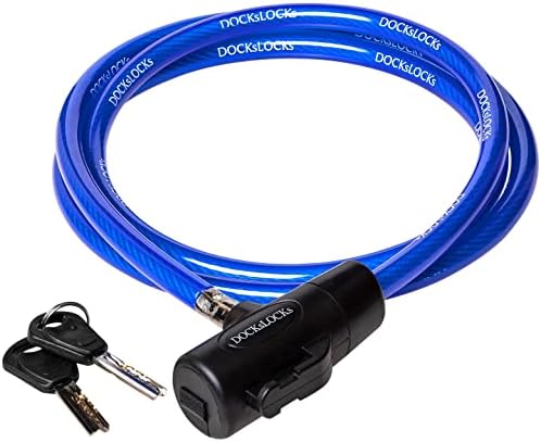 DocksLocks Anti-Theft Weatherproof Straight Security Cable with Key Lock for Kayaks, Bicycles, Paddleboards, Equipment and More 10ft