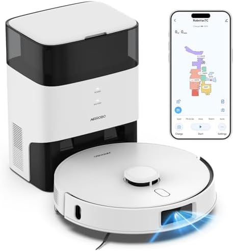 AIRROBO T30+ Robot Vacuum and Mop, 75-Day Self-Emptying, 12,000Pa...