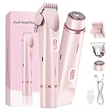 Dniieo 2 En 1 Depiladora Mujer Eléctrica para Cuerpo y Rostro, Rasuradora Mujer USB Recargable, Portátil Sin Dolor para...