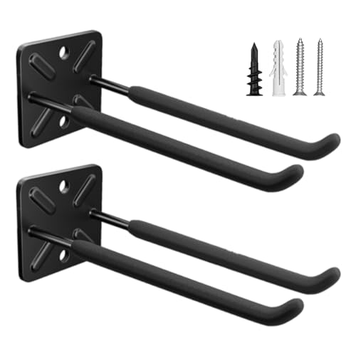 Wallavant Heavy Duty Garage Hooks and Tool Organizer, Wall Mount Utility Storage Hangers for Car Tires, Ladders, Chairs, Garden Tools, Power Tools and More（2PC-12.4 Inches）