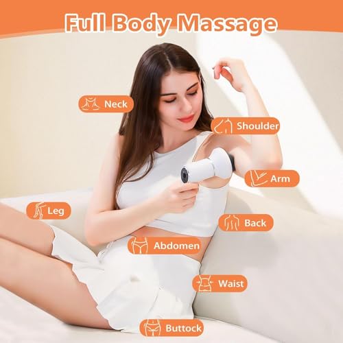 Image of Full Body Wireless Manipol Massager with 6 Versatile Attachments Full-Body Pain Relief & Relaxation For Shoulder, Abs, Hips, Thighs, Calves, Feet, Neck, Hand Massage Simming, Toning & Relaxing (White)