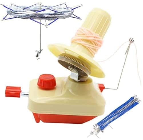 LAMXD Yarn Ball Winder and Yarn Umbrella Swift, Red Hand Operated Ball Winder 3.5 Ounce and Umbrella Swift Basic Combo Set with Metal Handle and Tabletop Clamp by LAMXD - Used condition - US$61.09
