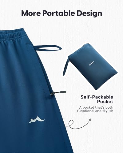 maamgic Men’s Sweatpants Joggers with Zipper Pockets, 4-Way Stretch Quick Dry Lightweight Athletic Hiking Pants4