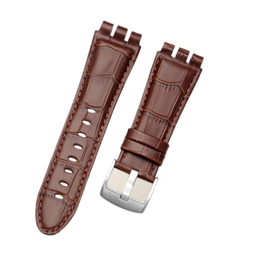 Bracelet 23 mm montre homme cuir imperméable marron souple de remplacement
